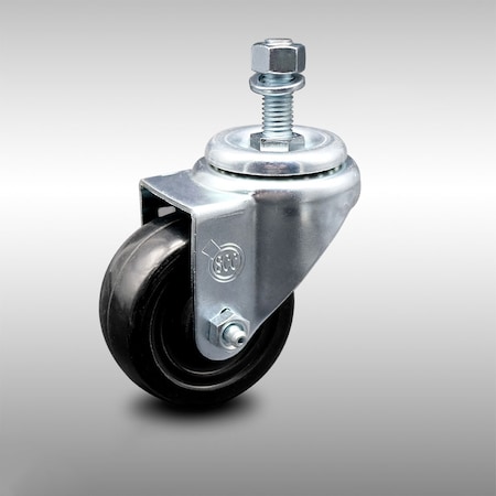 Service Caster 3.5 Inch SS Hard Rubber Wheel Swivel 12mm Threaded Stem Caster SCC SCC-SSTS20S3514-HRS-M1215